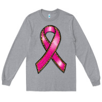 Heather Grey breast cancer ribbon Long Sleeve Tee - RanaPortraitStore