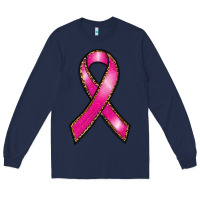 Navy breast cancer ribbon Long Sleeve Tee - RanaPortraitStore
