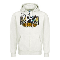 Oatmeal Heather blessed Zipper Hoodie - CowhideDigitalArt