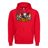 Red blessed Zipper Hoodie - CowhideDigitalArt