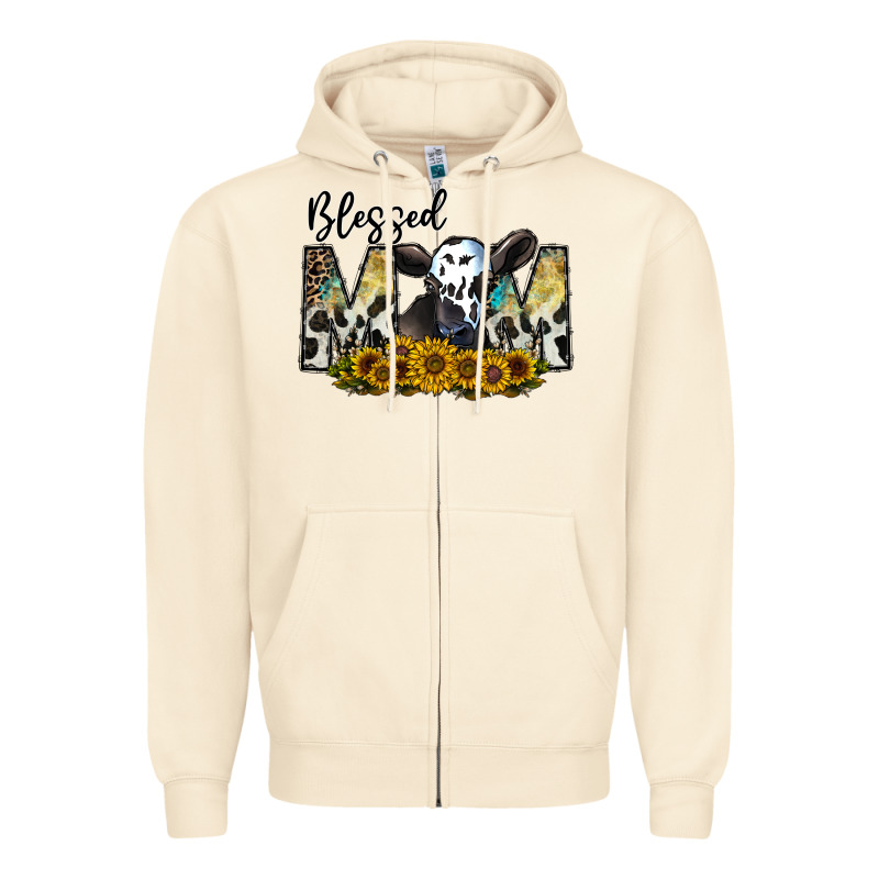 Blessed Zipper Hoodie by CowhideDigitalArt | Teevron