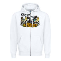 White blessed Zipper Hoodie - CowhideDigitalArt