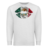 Oatmeal Heather mexico lips Premium Sweatshirt - AdoDesignShop