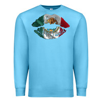 Ocean Blue mexico lips Premium Sweatshirt - AdoDesignShop