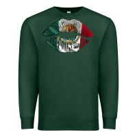 Sports Green mexico lips Premium Sweatshirt - AdoDesignShop