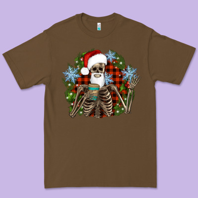 Santa Skeleton Christmas Premium Tee Designed By Artiststas