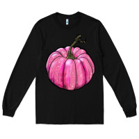 Black breast cancer awereness pumpkin Long Sleeve Tee - RanaPortraitStore