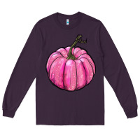 Plum breast cancer awereness pumpkin Long Sleeve Tee - RanaPortraitStore