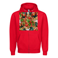 Red christmas leopard chicken Zipper Hoodie - FaDigitalArtStudio