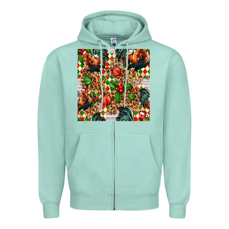 Christmas Leopard Chicken Zipper Hoodie by FaDigitalArtStudio | Teevron