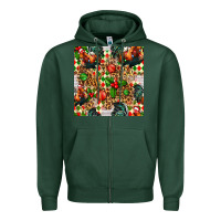 Sports Green christmas leopard chicken Zipper Hoodie - FaDigitalArtStudio