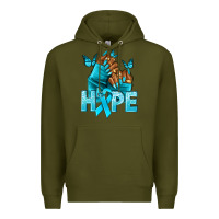 Army Green Hope teal ribbon Ovarian Cancer nails Premium Hoodie - NancyCooperArtShop