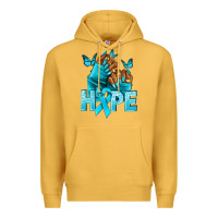 Mustard Hope teal ribbon Ovarian Cancer nails Premium Hoodie - NancyCooperArtShop