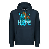 Navy Hope teal ribbon Ovarian Cancer nails Premium Hoodie - NancyCooperArtShop