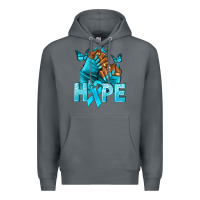 Rock Hope teal ribbon Ovarian Cancer nails Premium Hoodie - NancyCooperArtShop