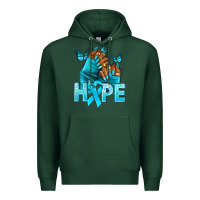 Sports Green Hope teal ribbon Ovarian Cancer nails Premium Hoodie - NancyCooperArtShop