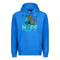 True Royal Hope teal ribbon Ovarian Cancer nails Premium Hoodie - NancyCooperArtShop
