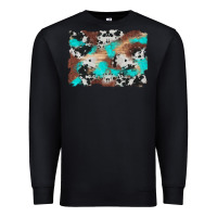 Black western cowhide turquoise and wood background Premium Sweatshirt - Artiststas