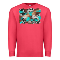 Cardinal western cowhide turquoise and wood background Premium Sweatshirt - Artiststas