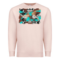 Pale Pink western cowhide turquoise and wood background Premium Sweatshirt - Artiststas