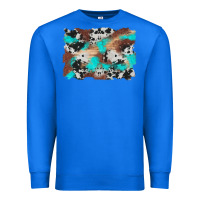 True Royal western cowhide turquoise and wood background Premium Sweatshirt - Artiststas