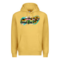 Antique Gold Tennessee Map Sunflower Cactus Serape Premium Hoodie - RanaPortraitStore