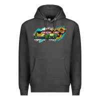 Charcoal Heather Tennessee Map Sunflower Cactus Serape Premium Hoodie - RanaPortraitStore