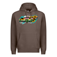 Coffee Tennessee Map Sunflower Cactus Serape Premium Hoodie - RanaPortraitStore