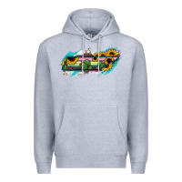 Heather Grey Tennessee Map Sunflower Cactus Serape Premium Hoodie - RanaPortraitStore