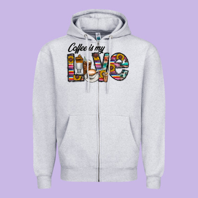 Coffee İs Mt Love Zipper Hoodie Designed By Cowhidedigitalart
