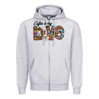 Heather Grey coffee İs mt love Zipper Hoodie - CowhideDigitalArt