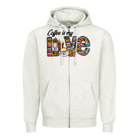 Oatmeal Heather coffee İs mt love Zipper Hoodie - CowhideDigitalArt