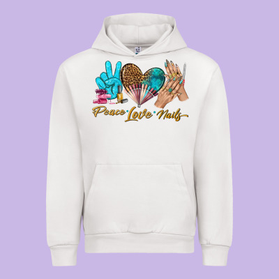 Peace Love Nails Bbs Urban Hoodie Designed By Bundleandbundleshop