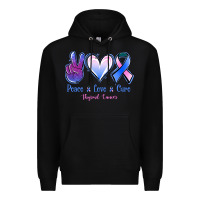 Black Peace love cure Thyroid Cancer Premium Hoodie - NancyCooperArtShop