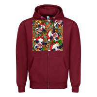 Burgundy christmas leopard cow Zipper Hoodie - FaDigitalArtStudio