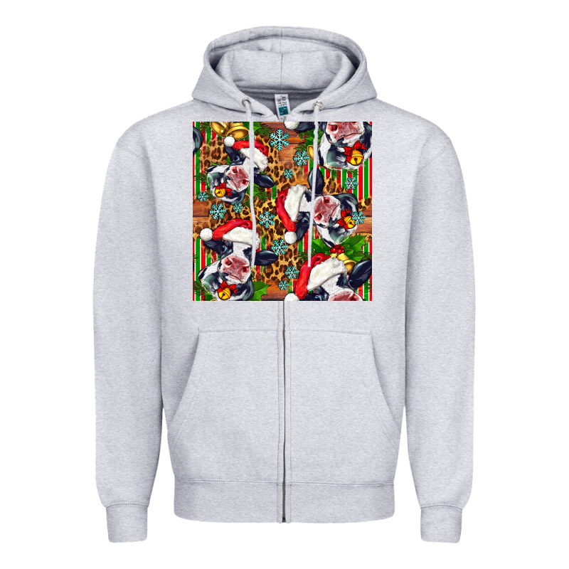 Christmas Leopard Cow Zipper Hoodie by FaDigitalArtStudio | Teevron