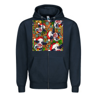 Navy christmas leopard cow Zipper Hoodie - FaDigitalArtStudio