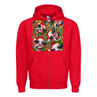 Red christmas leopard cow Zipper Hoodie - FaDigitalArtStudio