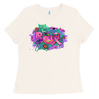 Bone halloween boo with cancer ribbon Ladies Tee - AdoDesignShop
