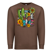 Chestnut western cactus with cowboy boots and sunflowers Premium Sweatshirt - Artiststas