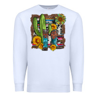 White western cactus with cowboy boots and sunflowers Premium Sweatshirt - Artiststas