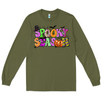 Army Green Spooky Season Long Sleeve Tee - texasbilliewilder