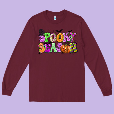 Spooky Season Long Sleeve Tee Designed By Texasbilliewilder