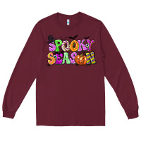 Burgundy Spooky Season Long Sleeve Tee - texasbilliewilder