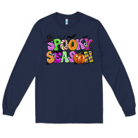 Navy Spooky Season Long Sleeve Tee - texasbilliewilder