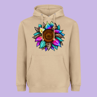 Sunflower Tie Dye Heavyweight Hoodie Designed By Jahusdesignshop