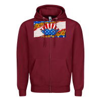 Burgundy usa life license plate Zipper Hoodie - HRA Design Shop