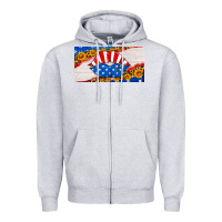Heather Grey usa life license plate Zipper Hoodie - HRA Design Shop
