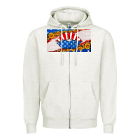 Oatmeal Heather usa life license plate Zipper Hoodie - HRA Design Shop