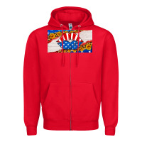 Red usa life license plate Zipper Hoodie - HRA Design Shop
